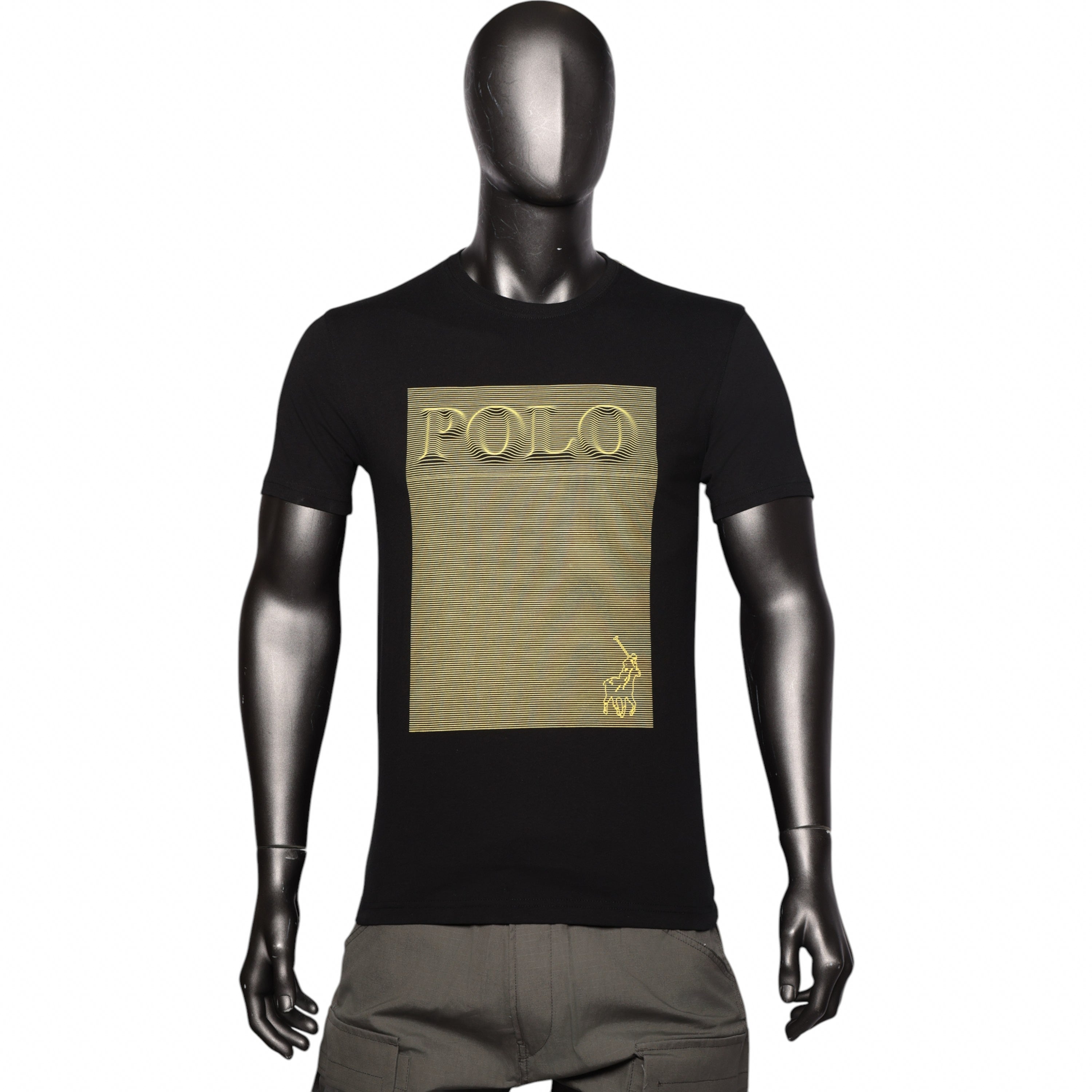 Polo T-Shirt Graphic Logo Black-Gold
